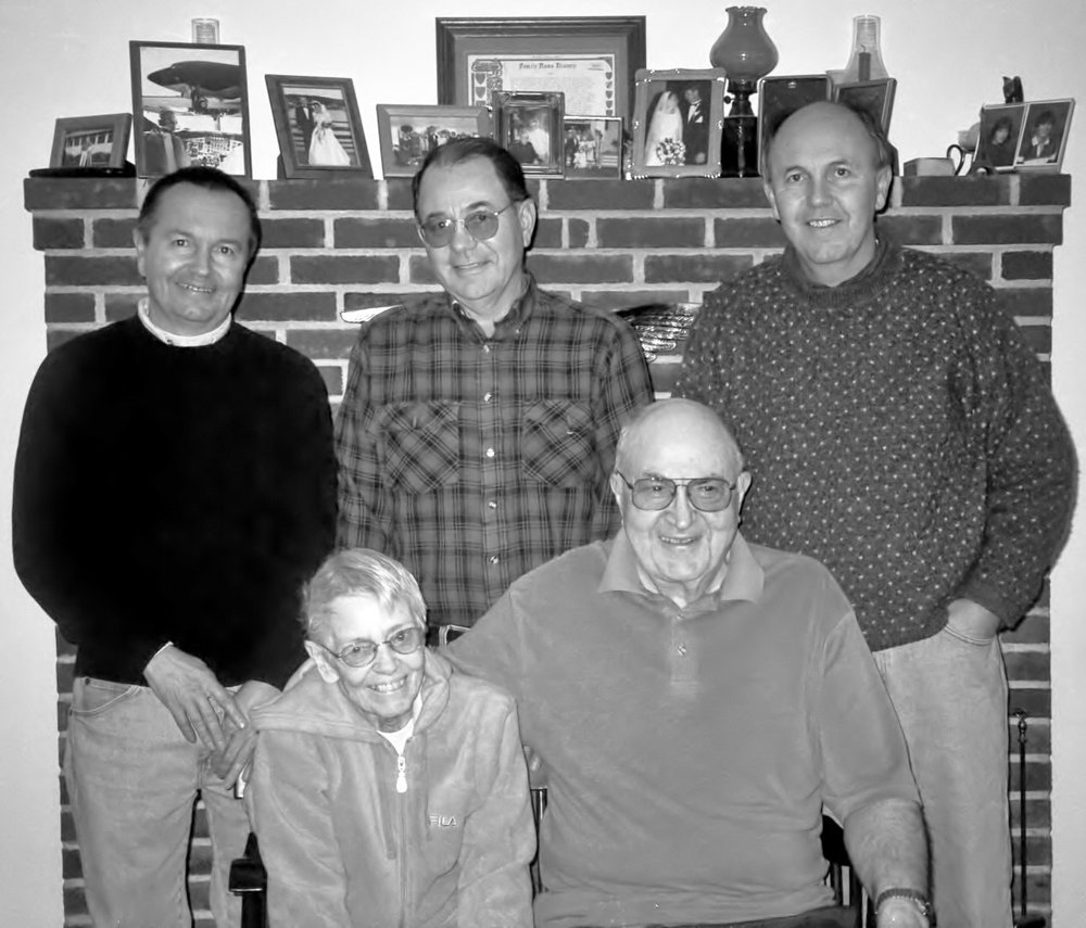 The Blake Family back row - Gary, Joe, Neil, front - the late Virgina and Fred Blake photo courtesy of the Boothbay Register