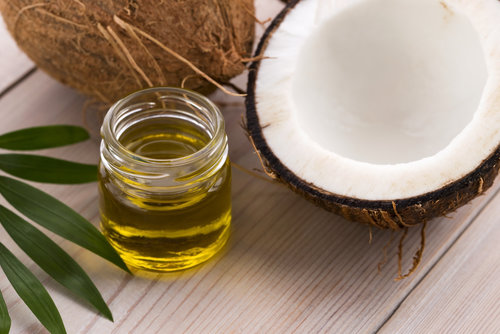 Coconut oil infused with botanical extracts for culinary use.