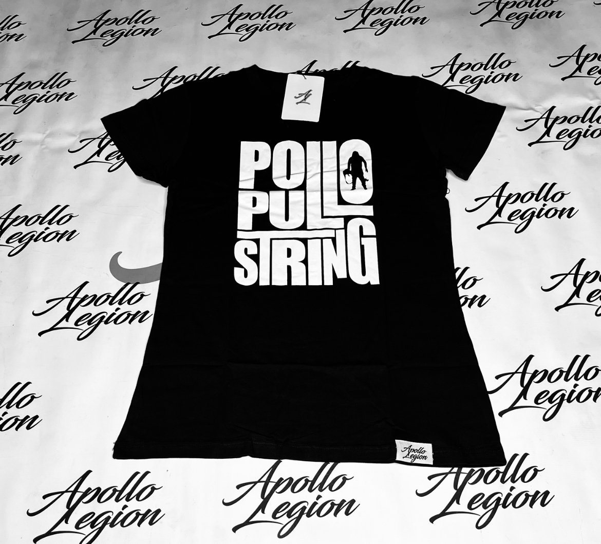 Pollo Pull String Tee Black w/ White (Female) (Copy) — Apollo Legion