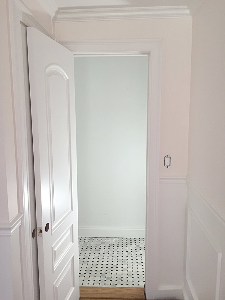New door and marble tile installed 