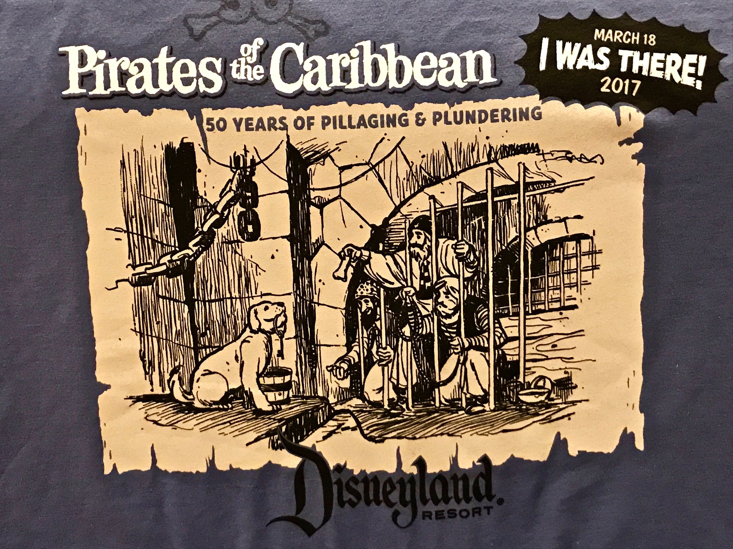 Disney Parks Pirates of the Caribbean Shirt 50th Anniversary