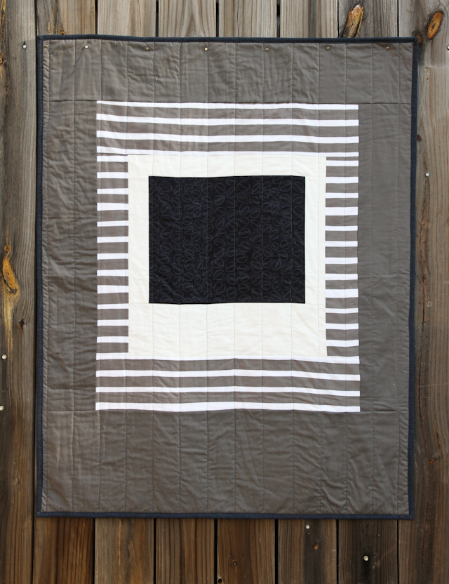 modern minimal Courthouse Baby Quilt in grey and navy | Lovely and Enough