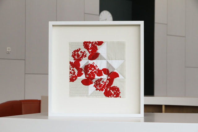 framed modern red printed quilt, crisp and gorgeous | by Lovely and Enough