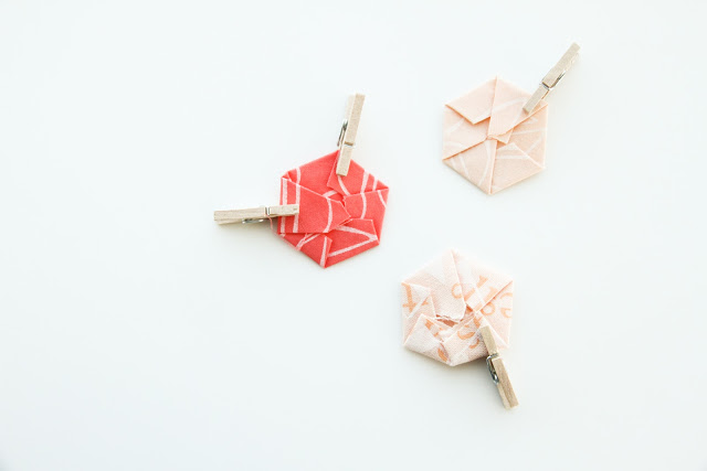 modern no-sew hexies tutorial in mint, peach, and coral | by Lovely and Enough