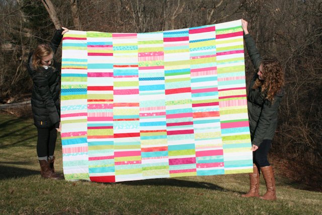 scrappy charity quilt from Amanda Jean Nyberg's Sunday Morning Quilts | by Lovely and Enough
