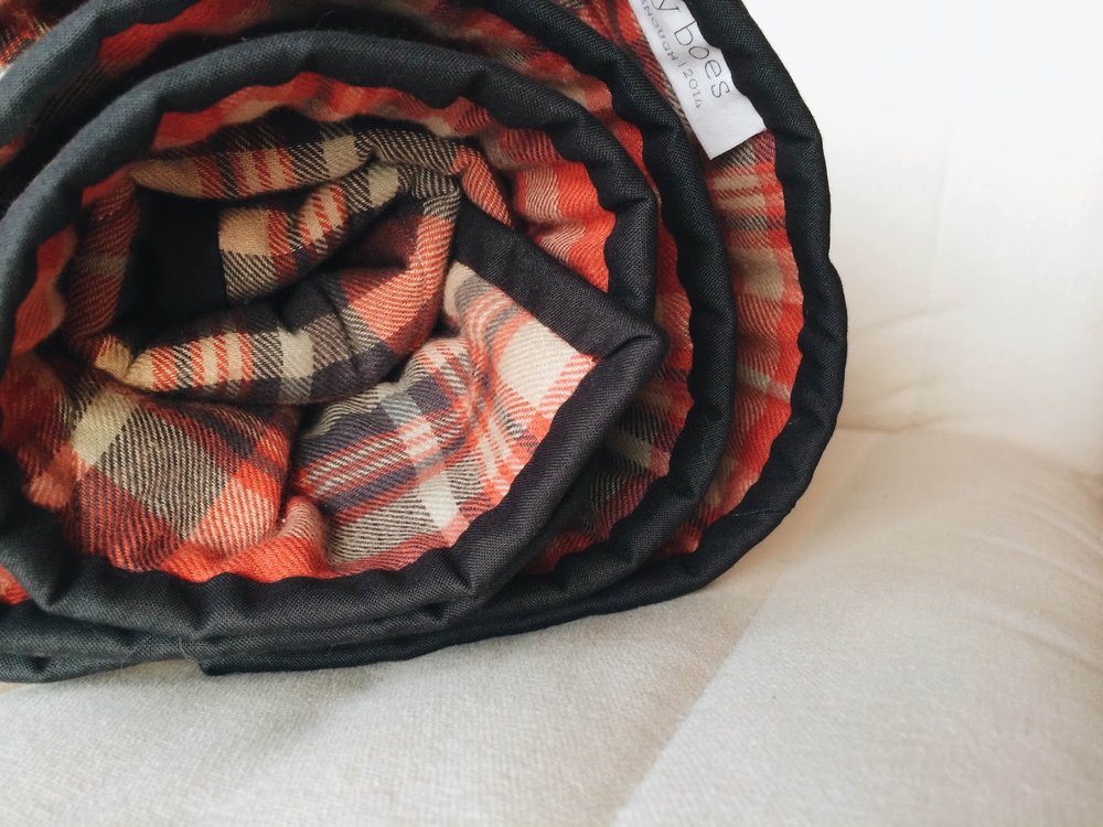 cozy plaid quilt with classy dark grey binding | Lovely and Enough