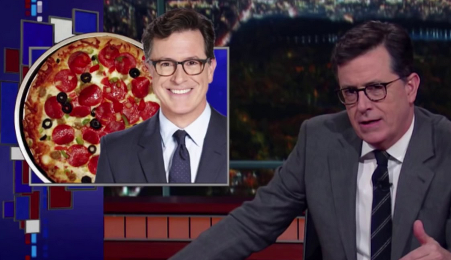 Few in television are more obsessed with PizzaGate mockery than Colbert, it would appear.