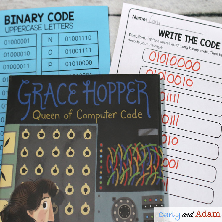 Grace Hopper Queen of Computer Code Binary Coding Activity