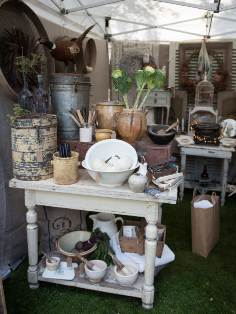  The gorgeous stall of  Weathered &amp; Worn  safely under a gazebo 