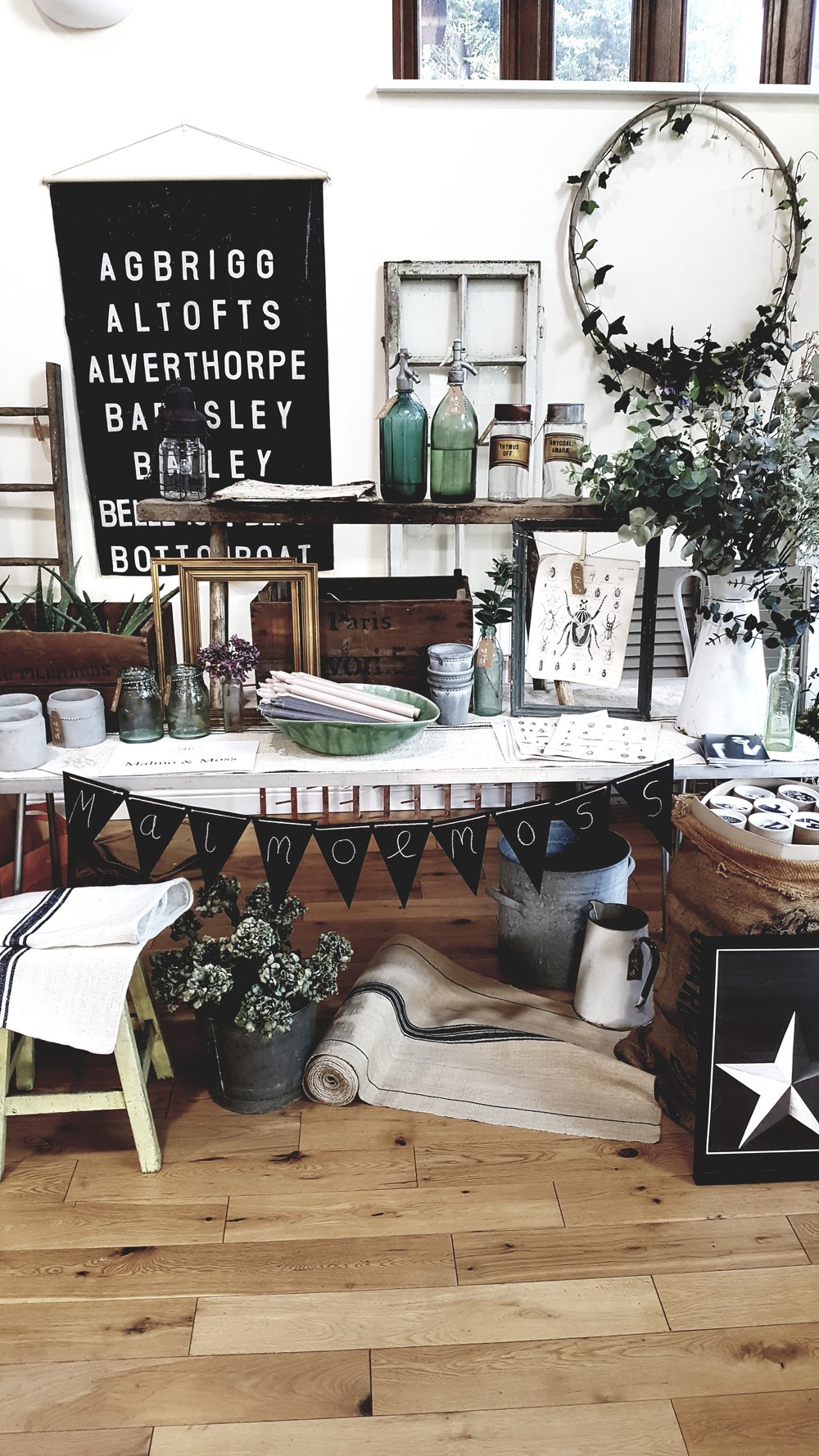  My Malmo &amp; Moss stall featuring vintage finds and some gorgeous prints from talented Scottish design duo  @weareamused  