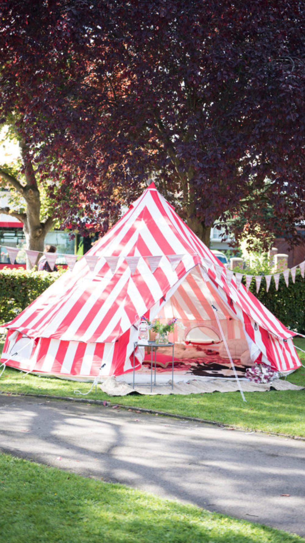 The  Glam Camping Co  transformed a quiet corner of the Church grounds into a glamorous insta meet up with their gorgeous Strawberries &amp; Cream bell tent. 