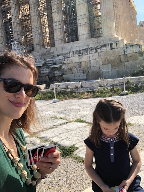 Playing UNO at the Acropolis - one of my favorite memories of our trip. Olivia is a shark, don't let that sweet face fool you.