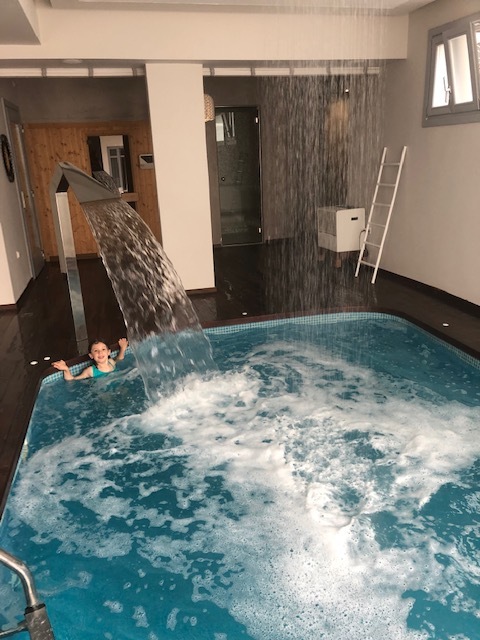 Olivia was ALL ABOUT the indoor pool - was really nice to have on a day that was a little rainy. They also have a really nice sauna and steam room.