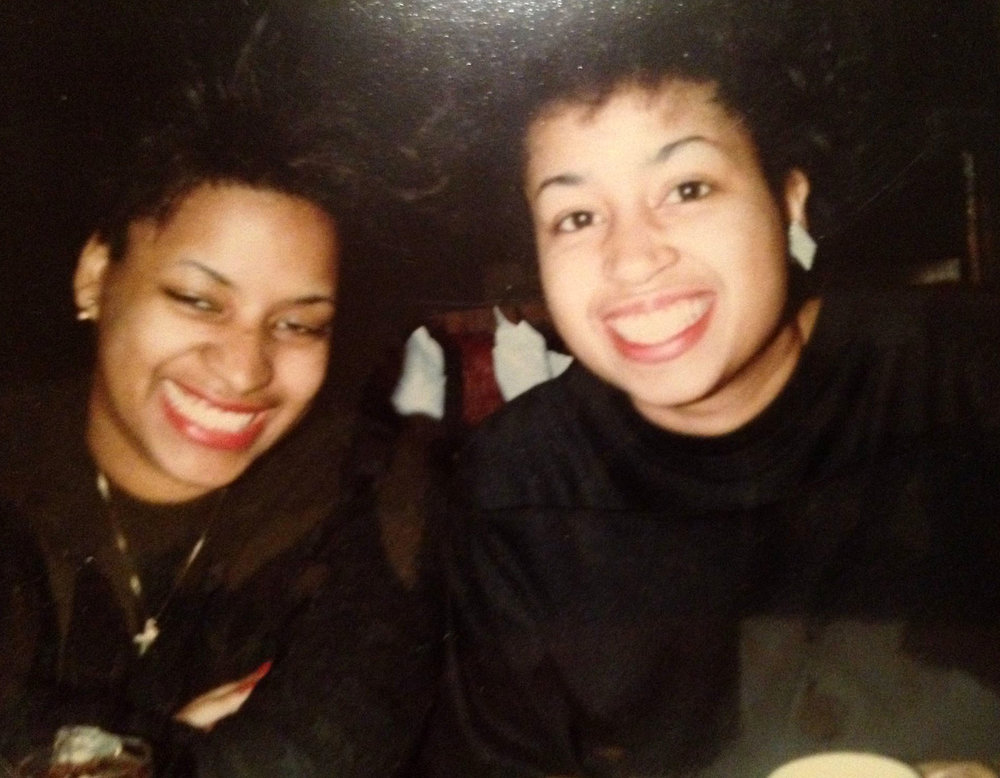 Yvonne, left, with her late sister Margie, shortly before she was killed in a car accident.