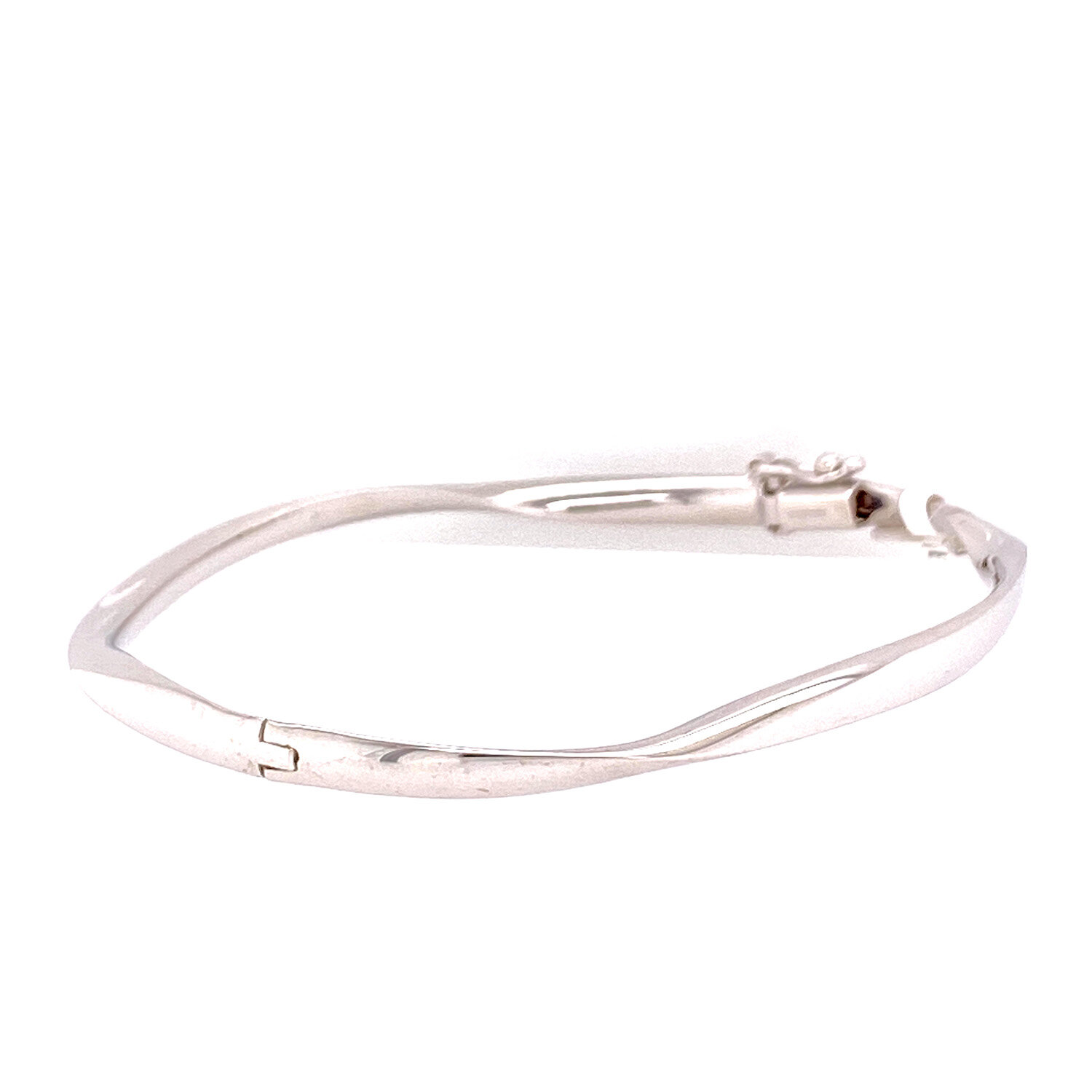 White Gold Twist Stackable Hinged Bangle — Lauderhill's Fine Jewelry