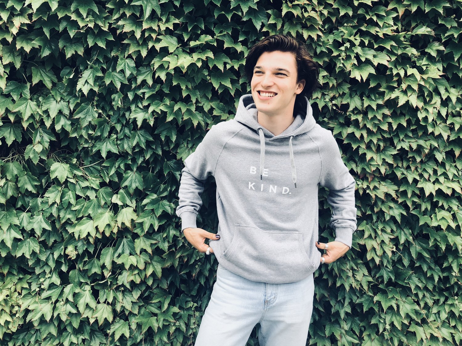 Grey Be Kind Unisex Earthpositive Organic Hoodie — Self Care Co.