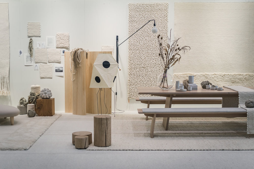 Tisca Rugs "Wabi Sabi Style" by Lotta Agaton Interiors at Domotex, Hannover, Germany