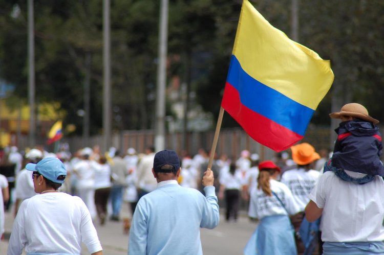 March in Colombia against the FARC guerilla group. Photo: AlCortés