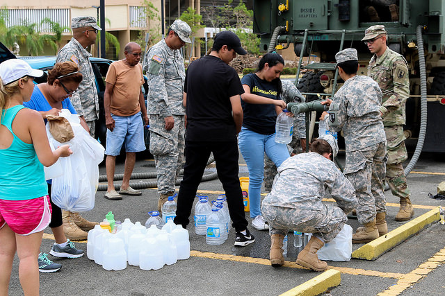 Citizens-Soldiers of the Puerto Rico National Guard supplying water in the municipalities of Aibonito, Bayamón, Caguas, Maunabo and Santa Isabel. Photo by: The National Guard