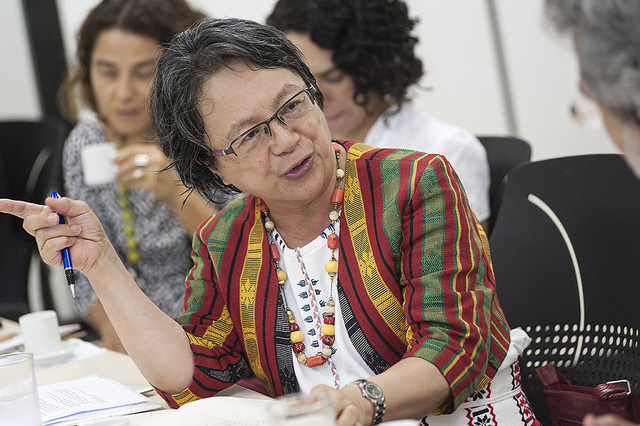  Victoria at a meeting in Brazil on indigenous peoples. Photo credit:&nbsp; Sesai Ministério da Saúde 