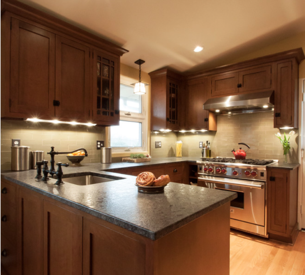 This leathered finish granite has a softer look and feel.
