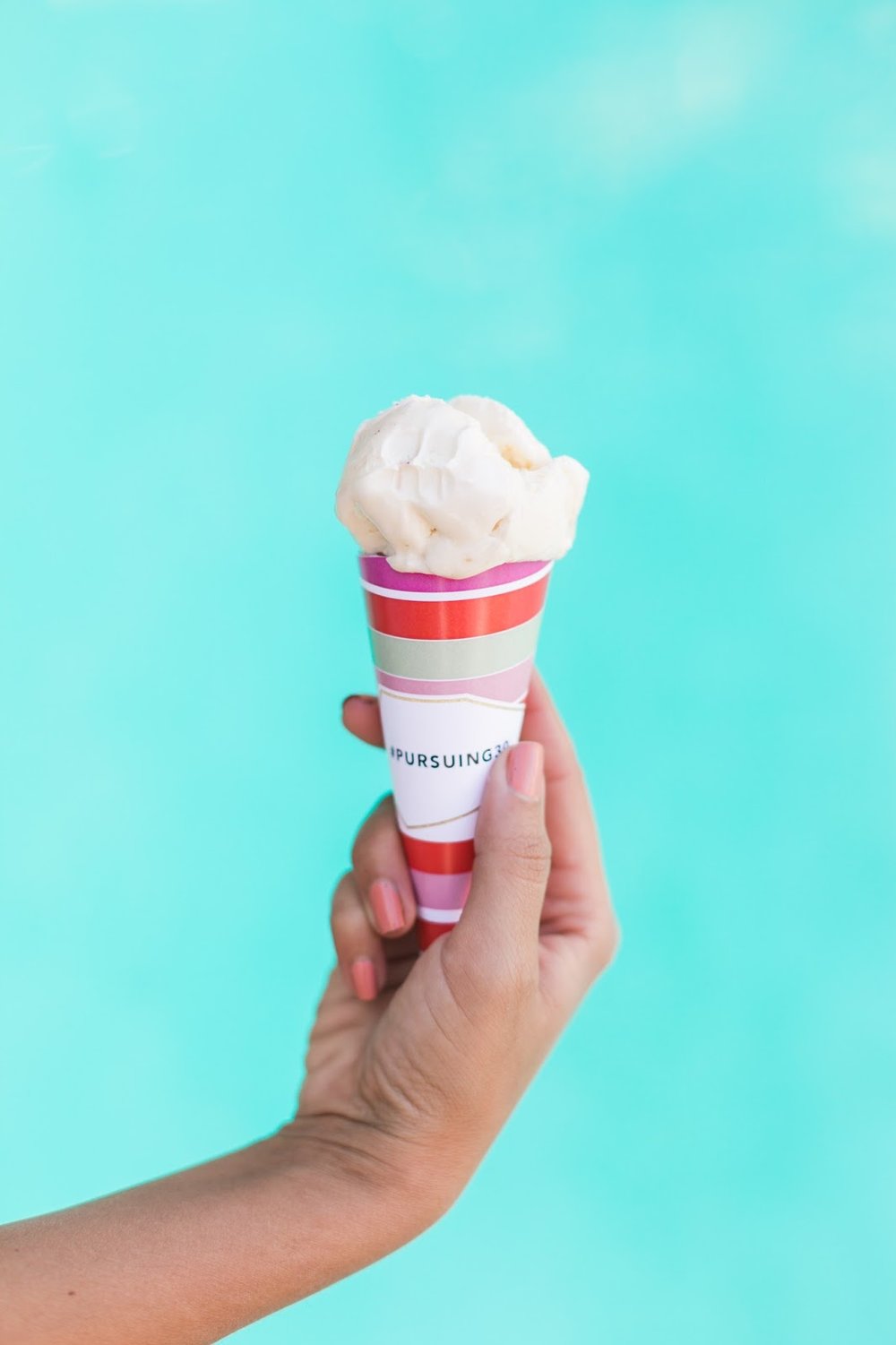 palm springs birthday, personalized ice cream cone, birthday party ideas, pursuit of shoes