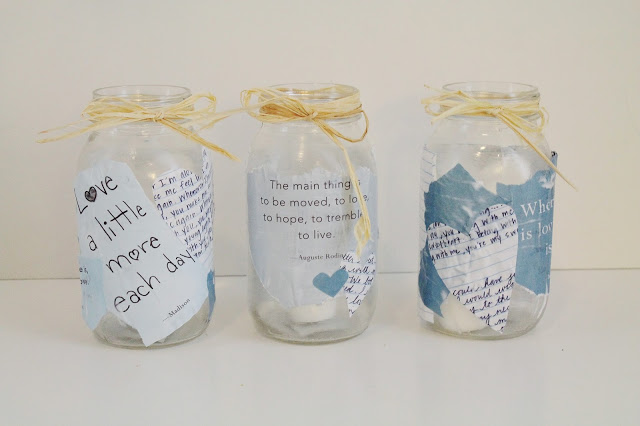 craft to use love letters, DIY votives, mason jar craft, how to make valentine's day gift