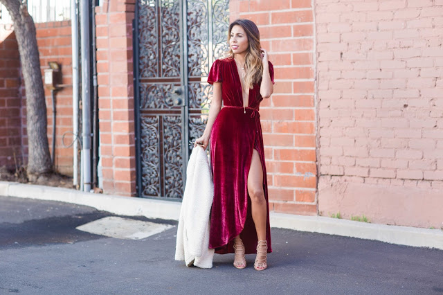 how to wear velvet dress, velvet reformation dress, holiday party outfit ideas