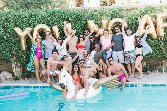 how to throw a pool party, funboy pool floats, inflatable swan