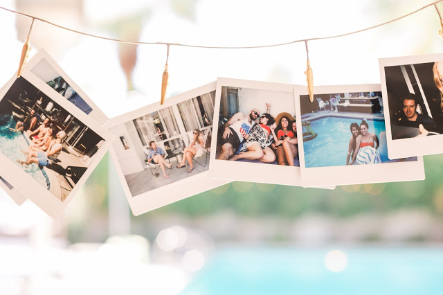 polaroid pictures, 30th birthday pool party ideas