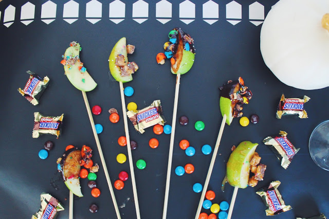 how to make halloween candy apples, halloween candy for dessert