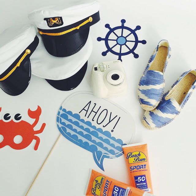 nautical party, what to bring on a cruise, sunscreen flasks