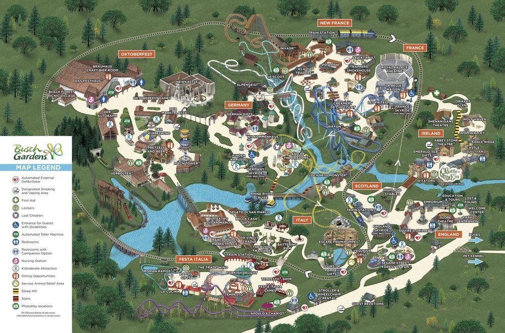 Busch Gardens Williamsburg Park Map All Credit To