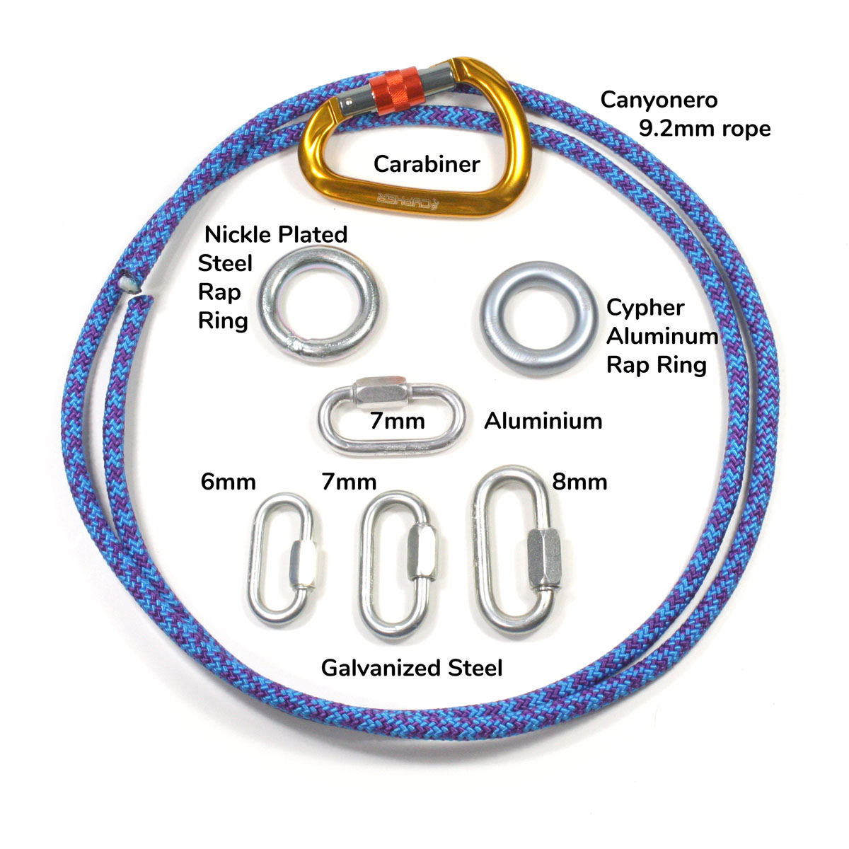 Rappel Rings Steel and Aluminum