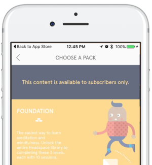   Headspace  makes certain features available to premium subscribers. 