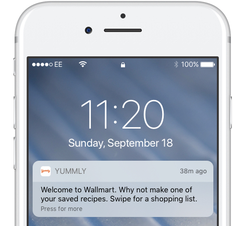 highly personalise push notification in store.