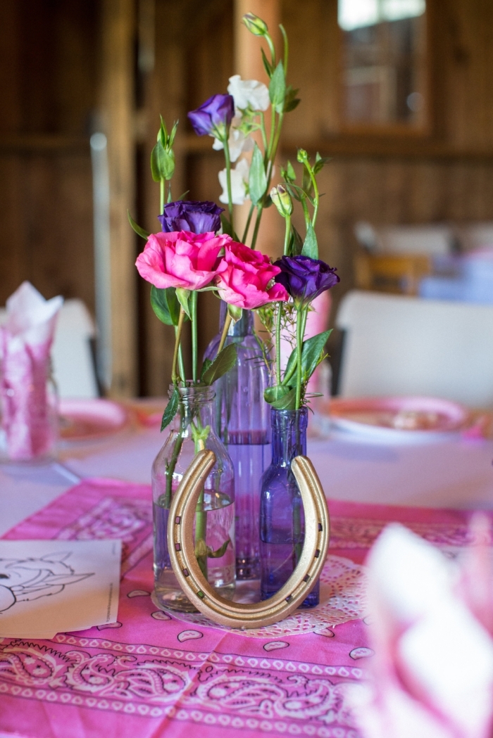 cowgirl party centerpieces horseshoe