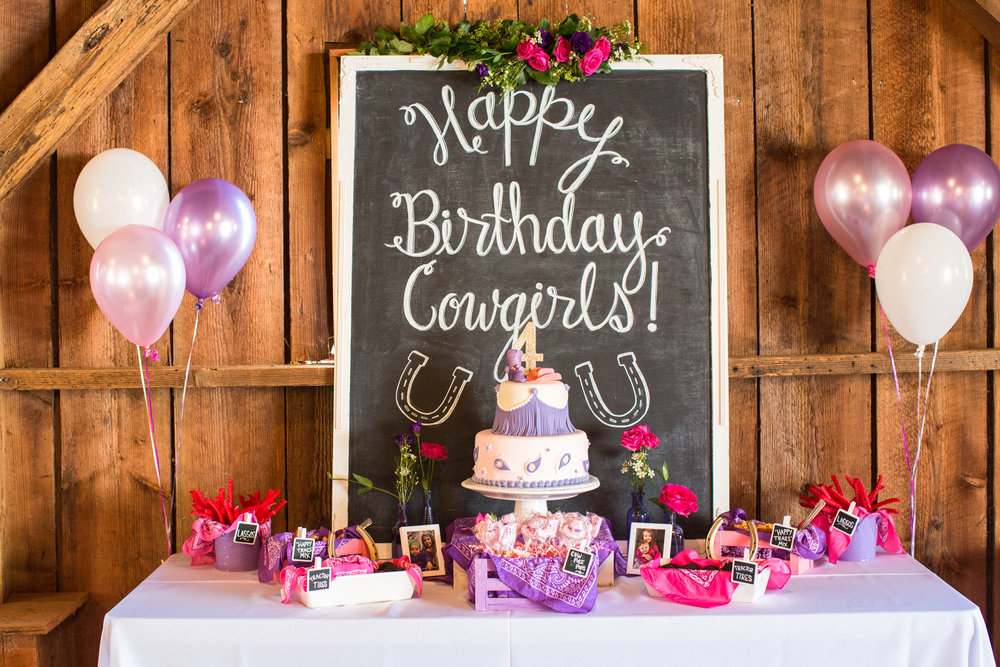 In March, my daughters turned one and four, so I threw them a joint party with a pink and purple cowgirl theme, because my oldest loves horses. It was definitely one of my favorite events to plan, ever! I had so much fun with all of the details and got to work with some of my favorite vendors for such a special day. The party was featured on  Kara's Party ideas , head over there to see more photos and read about all of the fun details! Photo by  Stevi Sayler Photography