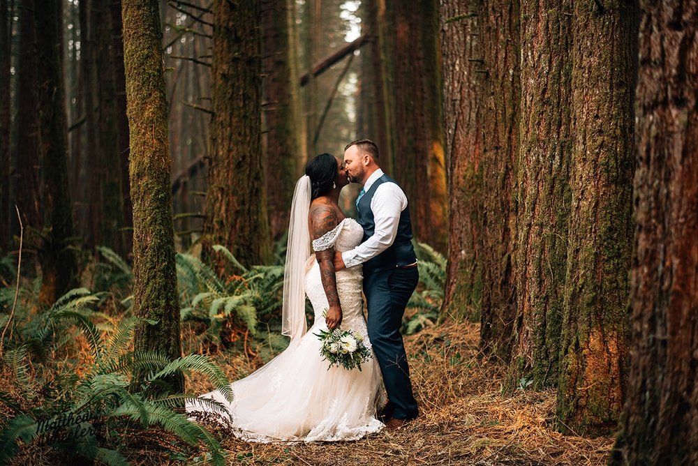 September was my busiest month of the year, with 5 weddings and 1 corporate event! I started off September with Jade and Nick's wedding at Deep Woods in Elmira - you can see from the photo why it's called Deep Woods, the setting is incredible! Jade and Nick came up from California to celebrate here in Oregon where Nick's family lives. Jade envisioned a romantic fairytale reception in the woods complete with teacups, vintage books, and moss, and I loved seeing everything come together. They have the sweetest little family and their two sons were the cutest ring bearers ever!  Photo by Matthew Wheeler Photography
