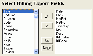Fields to export from Admin Billing records
