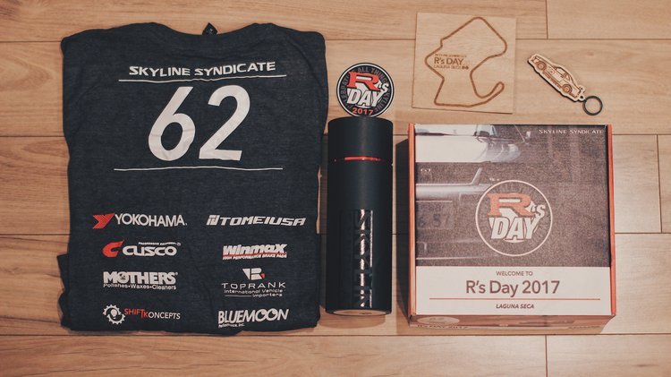  And here is my premium package from Skyline Syndicated featuring a T-shirt with my track car number, a keychain and a Laguna Seca Map.&nbsp; 