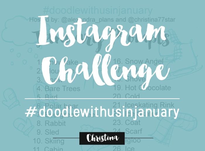 #doodlewithusinjanuary Instagram Challenge with the theme 'Winter Wonderland'