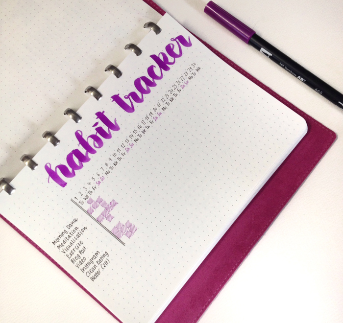 Free Brush Lettering Practice Printable with Bullet Journal spread titles - www.christina77star.co.uk