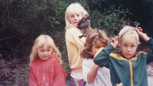 L-R. My sister, me, and two childhood friends with a wallaby we saved from a dog. Flinders Island.