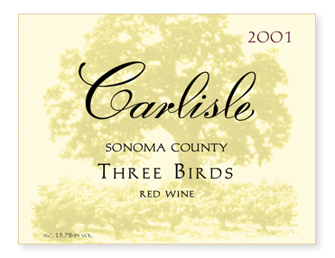 Sonoma County "Three Birds" Red Wine