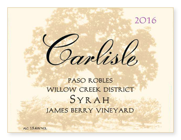Paso Robles Willow Creek District "James Berry Vineyard" Syrah