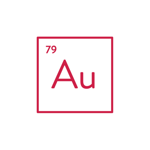 Icon of the periodic table symbol for gold.