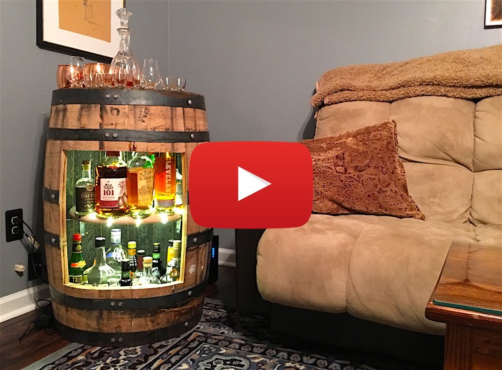 how to build a whiskey or wine barrel liquor cabinet — crafted workshop