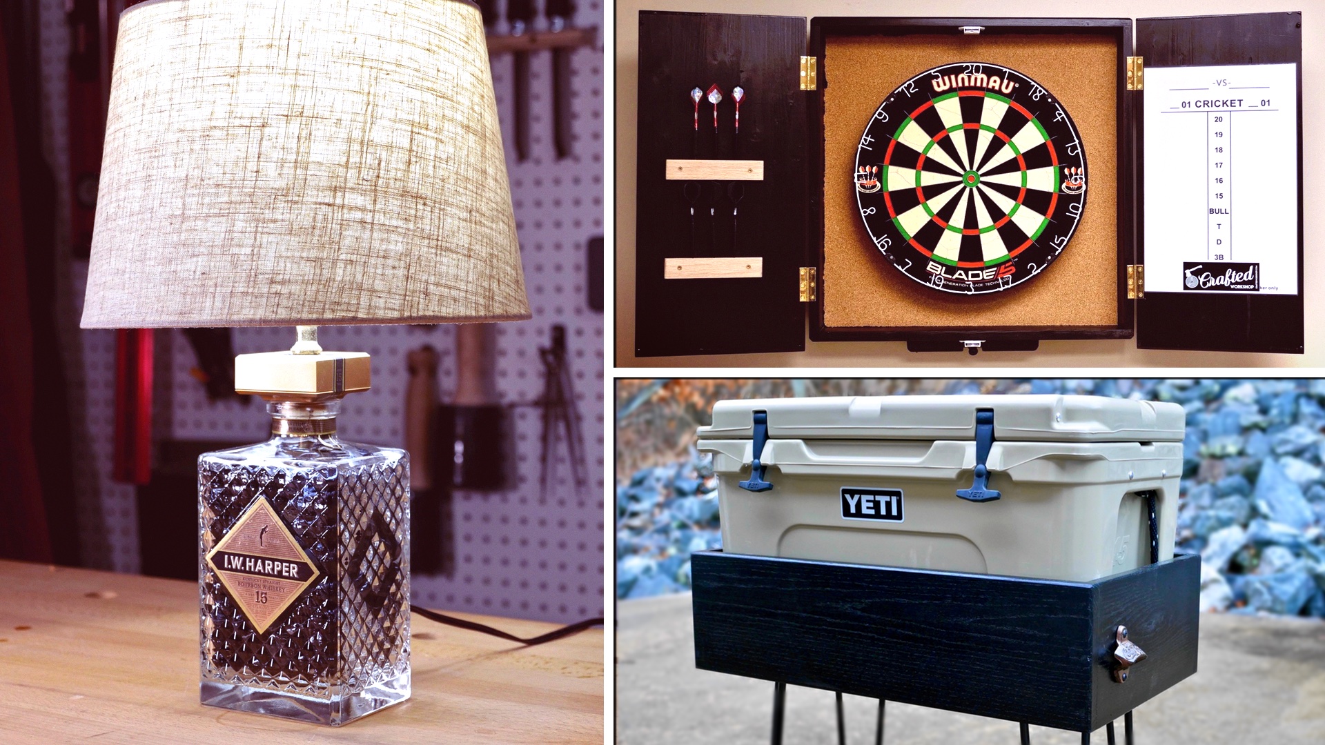 How To Build A Diy Bottle Lamp Dartboard Cabinet Yeti Patio