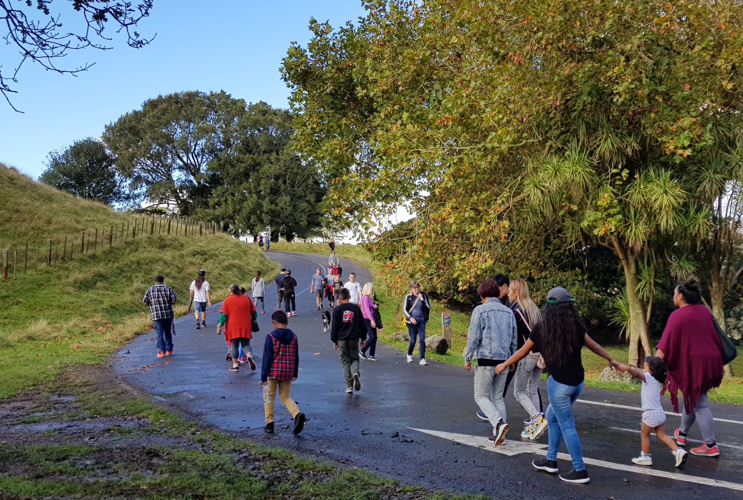  Visitors enjoy the newly-pedestrianised Maungakiekie/One Tree Hill. Photo credit: T?puna Maunga Authority. 